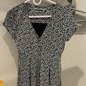 Flowy Floral Black and White Abercrombie & Fitch Dress